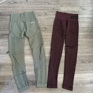 ECHT women’s Leggings Set - Olive and Burgundy
